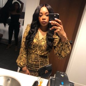 Snake skin print mini dress